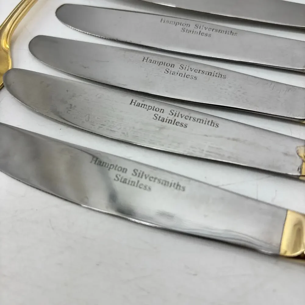 Hampton Silversmith Stainless Steel Gold Tone Flatware Spoon Fork